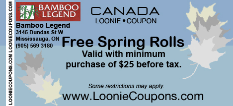 Bamboo Legend Mississauga Printable Restaurant Coupon