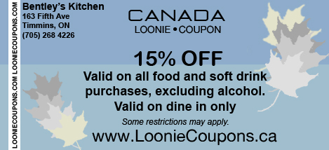Bentley's Kitchen Printable Restaurant Coupon