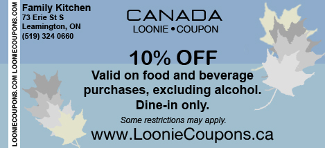 Family Kitchen Printable Restaurant Coupon