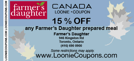 Farmer's Daughter Toronto Printable Restaurant Coupon