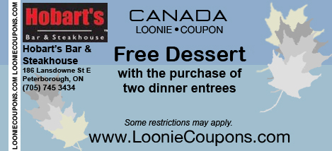 Hobart's Steak House Printable Restaurant Coupon
