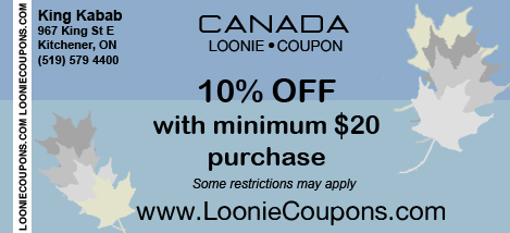 King Kabab Printable Restaurant Coupon