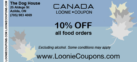 The Dog House Azilda Printable Restaurant Coupon