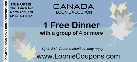 True Oasis Printable Restaurant Coupon