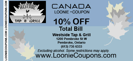 Westside Tap and Grill Printable Restaurant Coupon